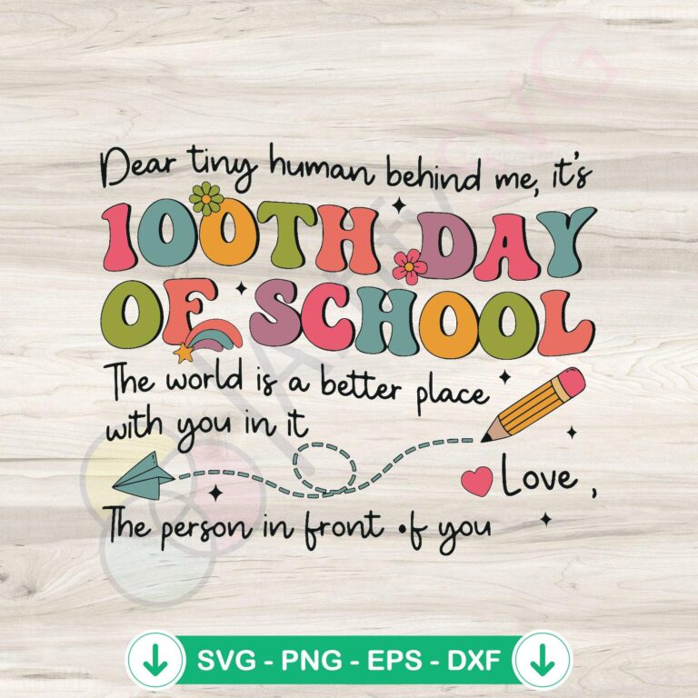Teacher Dear Tiny Human Behind Me svg file for cricut cut file