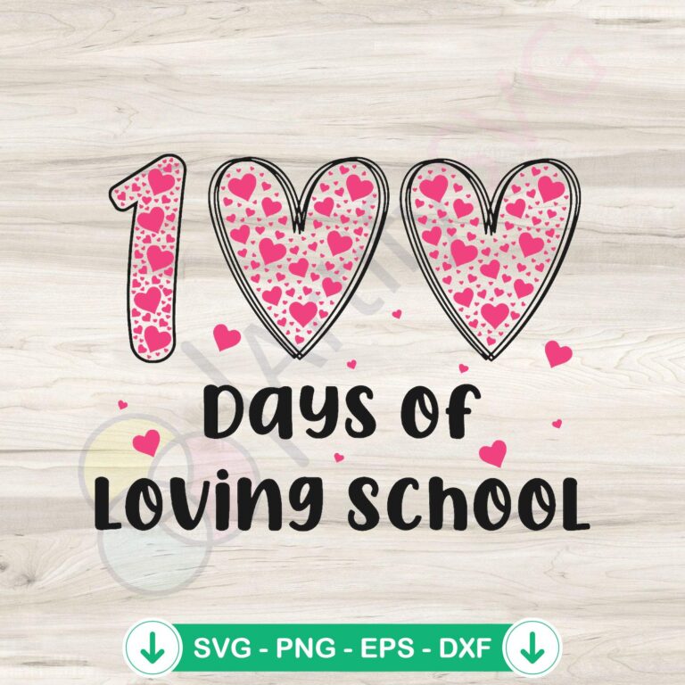 Groovy 100 Days of Loving School SVG Clipart - Fun and Colorful School Clipart Pack 2 Groovy 100 Days of Loving School SVG file, colorful school clipart