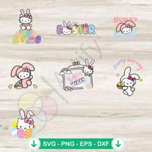 Cute Easter Kitty Bundle SVG file for Cricut cutting file