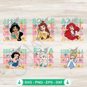 Disney Princess Easter Bunny Ear SVG file for Cricut cutting