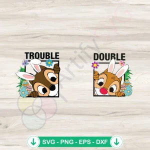 Chip And Dale Funny Easter Double Trouble svg file, cricut svg, cutting file