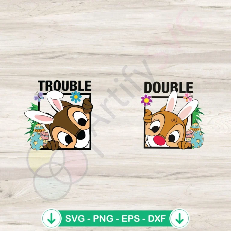 Chip And Dale Funny Easter Double Trouble svg file, cricut svg, cutting file