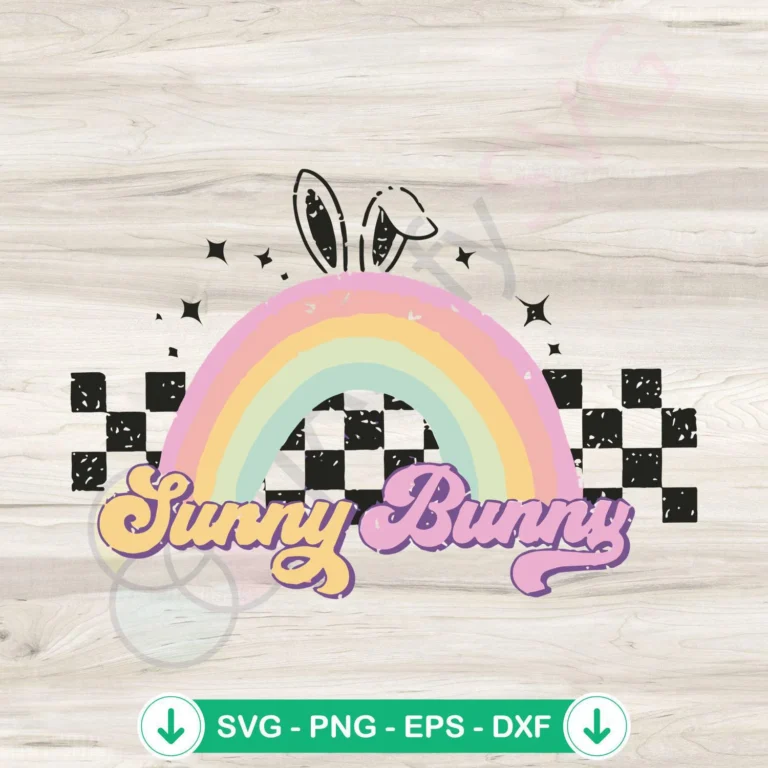 Sunny Bunny Vintage Easter Day SVG Bundle for Cricut and Sublimation 2 Sunny Bunny Vintage Easter Day SVG file for Cricut