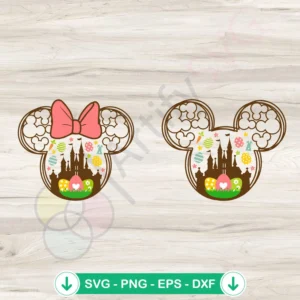 Happy Easter Mickey and Minnie Head SVG file for cutting machines