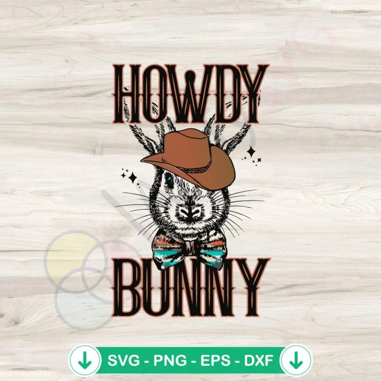 Howdy Bunny Easter Cowboy Vintage Western Bunny Cowboy SVG Cutting Files 2 Howdy Bunny Easter Cowboy SVG file for cutting machines