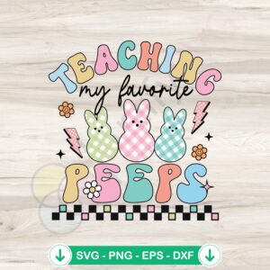 Cute Teacher Bunny SVG file for cutting machines and DIY projects