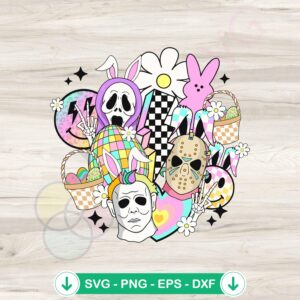 Retro Smiley Face Killer SVG file for Cricut cutting machine