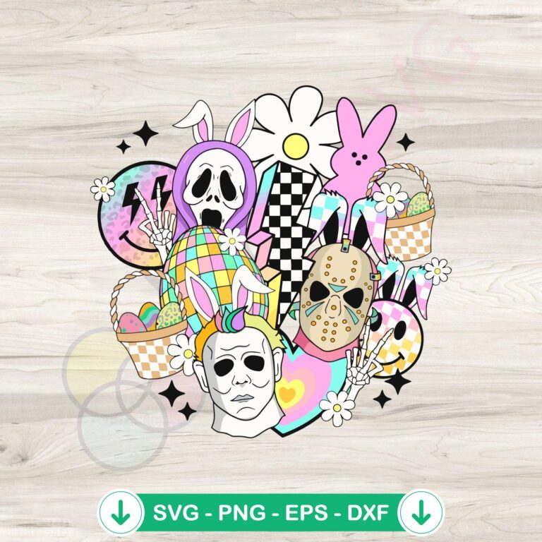 Retro Smiley Face Killer SVG file for Cricut cutting machine