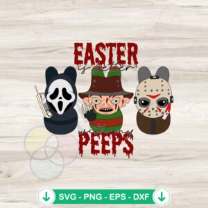 Easter Peeps horror movie characters svg file for cricut cutting