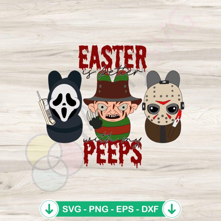 Easter Peeps horror movie characters svg file for cricut cutting