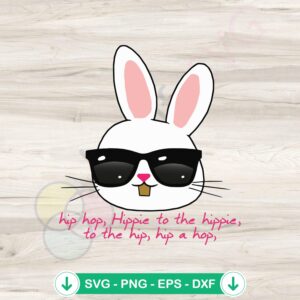 Fun Hip Hop Easter Bunny SVG file for cricut cutting file