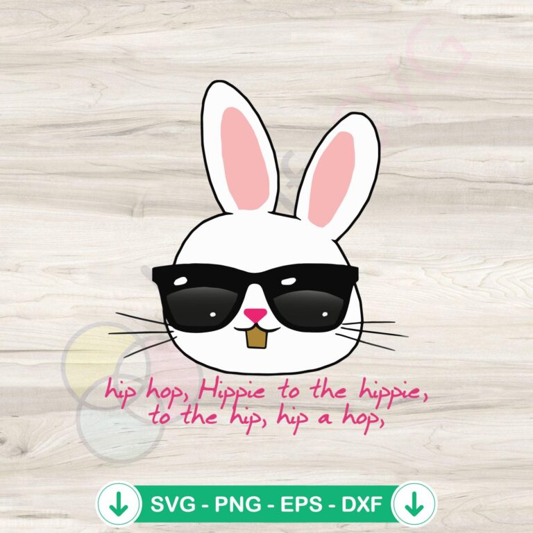 Fun Hip Hop Easter Bunny SVG file for cricut cutting file