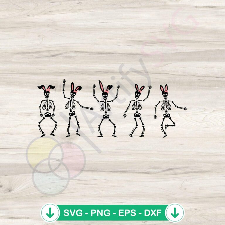 Easter Dancing Skeleton SVG file for Cricut cutting machine