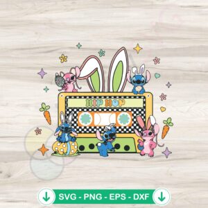 Easter Hip Hop Stitch SVG file for Cricut cutting machine