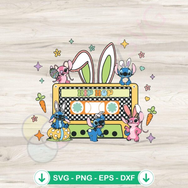 Easter Hip Hop Stitch SVG file for Cricut cutting machine