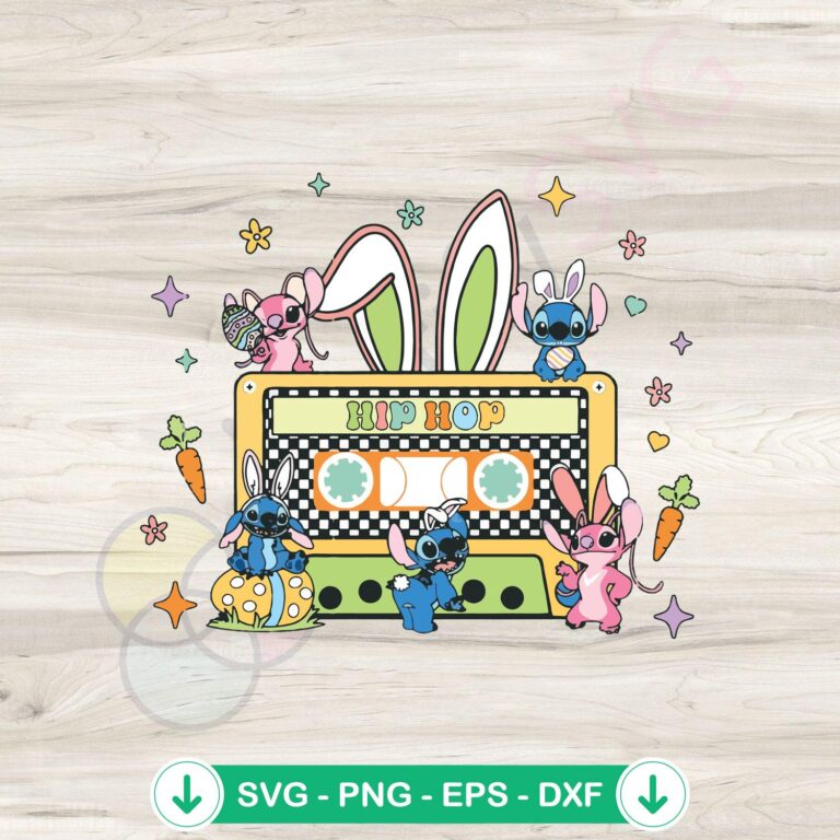Easter Hip Hop Stitch SVG file for Cricut cutting machine
