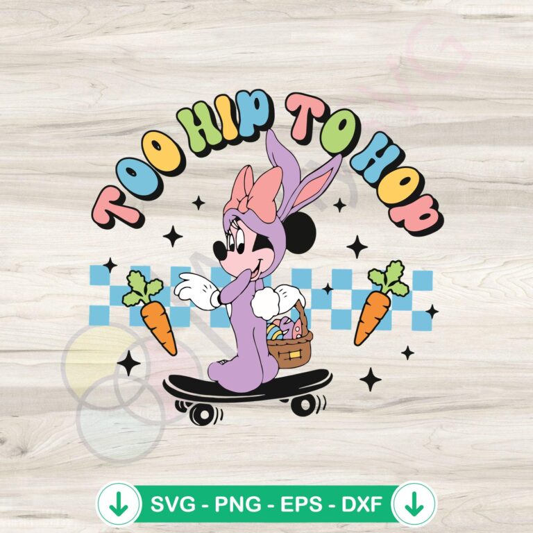 Minnie Hip Hop Skateboard SVG Graphic Designs - Digital Files 2 Minnie Hip Hop Skateboard SVG file for cutting machines