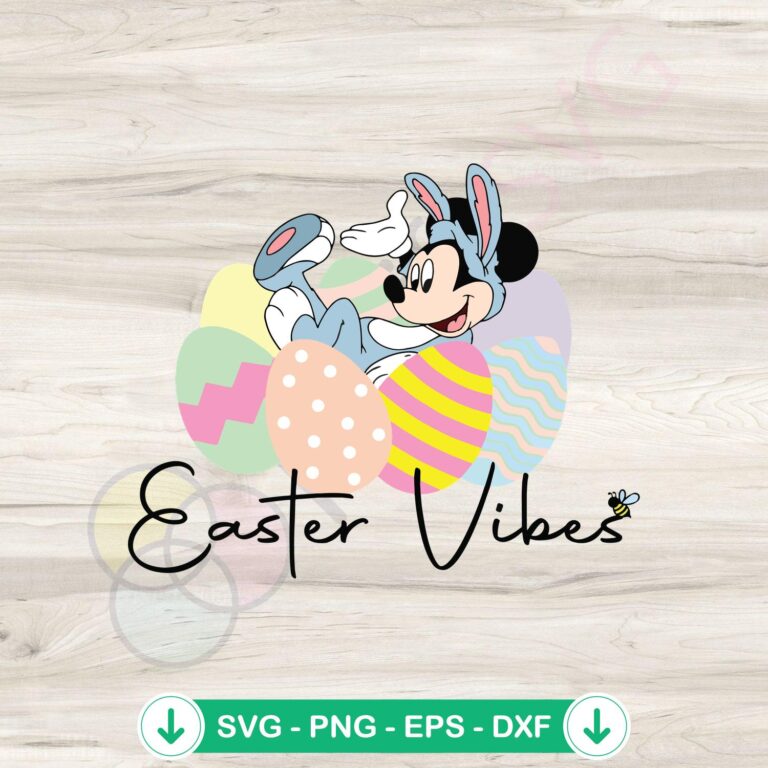 Easter Vibes Mickey Easter Egg svg file for cricut