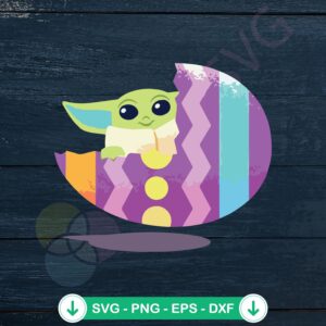Baby Yoda Easter Egg svg file for cricut cutting machine