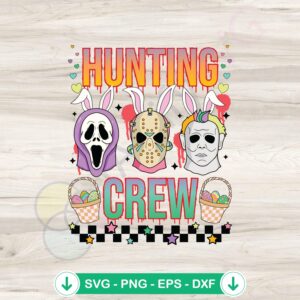 Easter Hunting Crew Retro Killer SVG file for Cricut