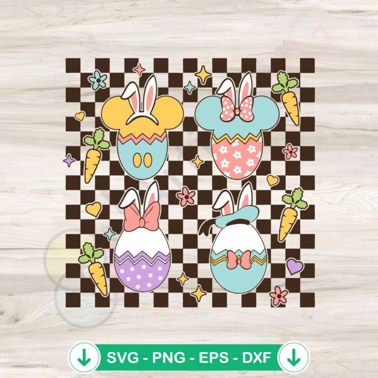 Happy Easter Disney and Friend SVG Cutting Files - Easter Eggs Design 2 Happy Easter Disney svg file - Easter Eggs cutting file