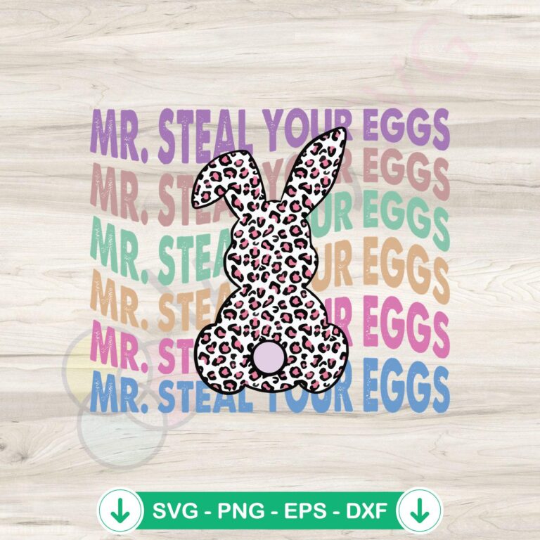 Groovy Easter Leopard Bunny SVG file - cutting file for Cricut