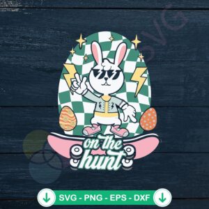 Easter Bunny SVG file for Cricut - On The Hunt cutting file