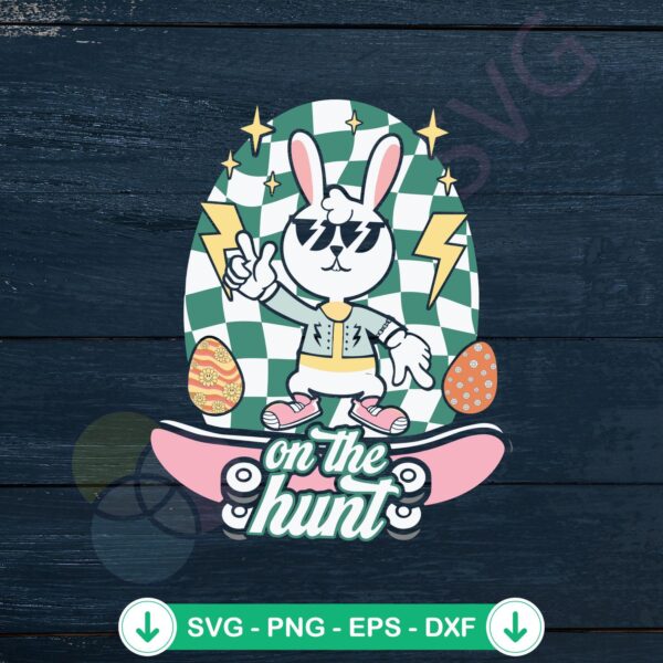 Easter Bunny SVG file for Cricut - On The Hunt cutting file