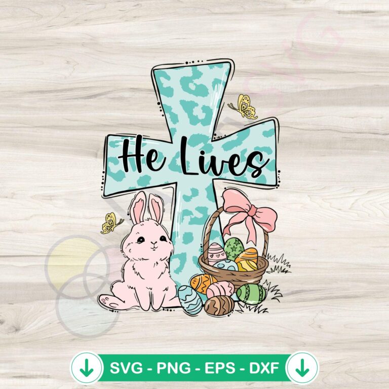 He Lives Easter Bunny SVG file, cricut svg cut file for Easter