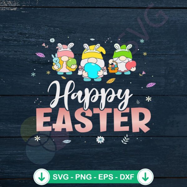 Happy Easter Day Gnomes SVG file for Cricut cutting machine