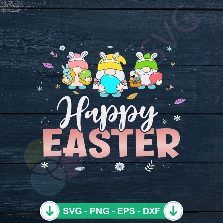 Happy Easter Day Gnomes SVG file for Cricut cutting machine