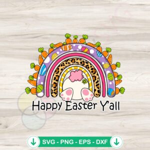 Retro Rainbow Easter Bunny SVG file for Cricut cutting