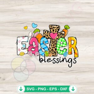 Retro Easter Blessings SVG file for Cricut cutting machine