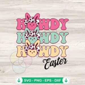 Howdy Easter Cowboy SVG file for Cricut cutting machine