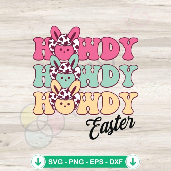 Howdy Easter Cowboy SVG file for Cricut cutting machine