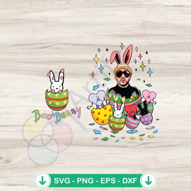 Bad Bunny Easter Day Egg SVG file for Cricut and cutting machine