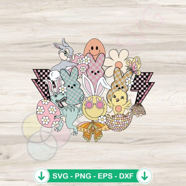 Grovyy Easter Bunny Smiley Face SVG file for cutting machine
