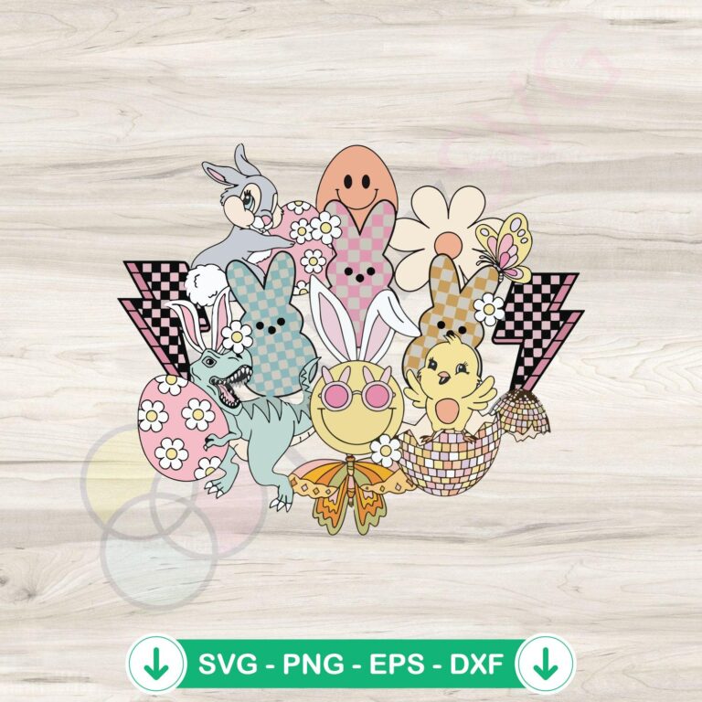 Grovy Easter Bunny Smiley Face SVG Cutting Files - Best Digital Download 2 Grovyy Easter Bunny Smiley Face SVG file for cutting machine