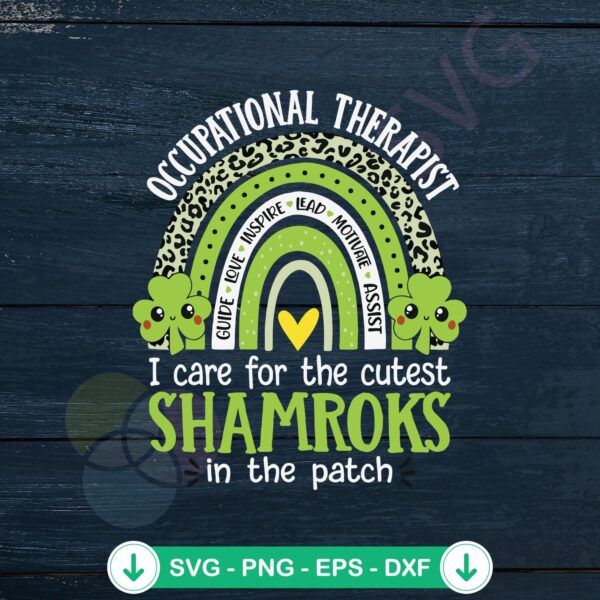 Occupational Therapy Shamrock St Patrick's Day SVG file for Cricut