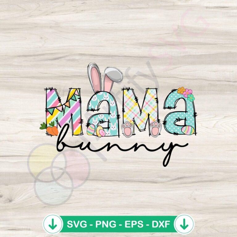 Easter Mama Bunny SVG Cutting Files: Cute and Festive Easter Design 2 Easter Mama Bunny svg file for Cricut, cutting file for DIY