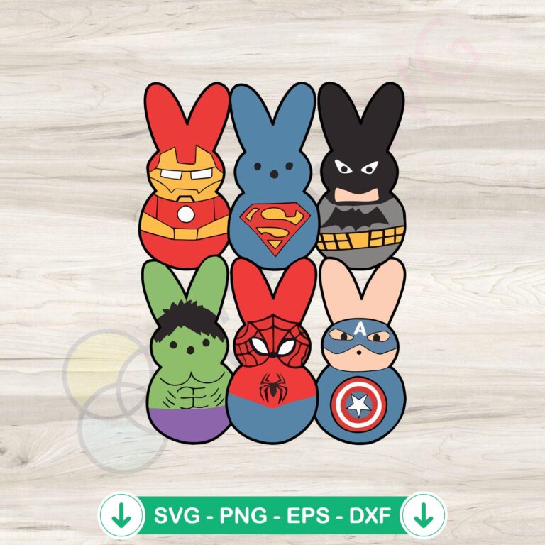 Easter Peeps Superheroes SVG file, cricut svg cutting file