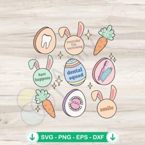Dental Squad Easter SVG file for Cricut cutting machine