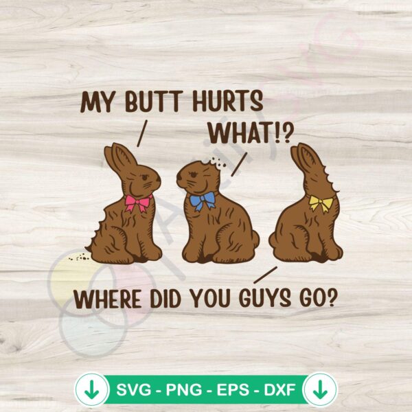 Funny Easter Chocolate Bunny SVG file for Cricut cutting machine