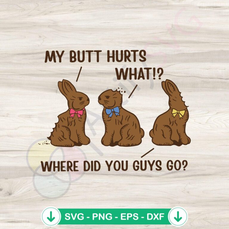 Funny Easter Chocolate Bunny SVG Bundle for Cricut & Sublimation - Instant Download 2 Funny Easter Chocolate Bunny SVG file for Cricut cutting machine