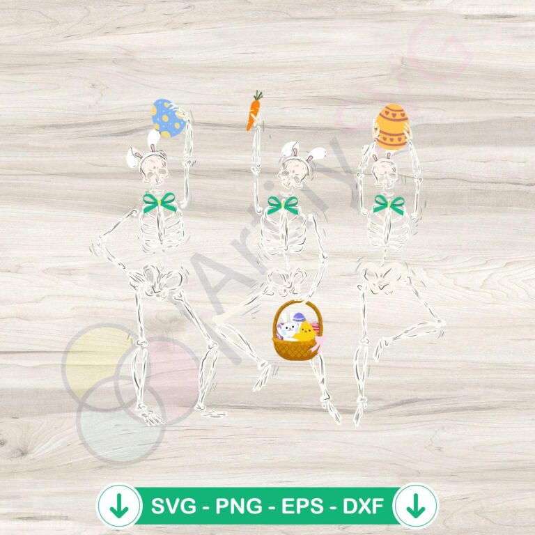Funny Easter Dancing Skeleton SVG Cutting Files for Easter Egg Decorating 2 Funny Easter Dancing Skeleton SVG file for Cricut cutting machine
