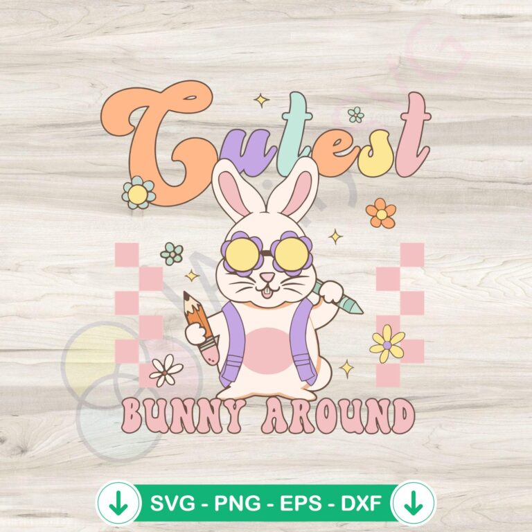 Grovy Easter Bunny SVG Cutting Files - Cutest Bunny Around for Kids 2 Grovvy Easter Bunny SVG file for Cricut cutting machine