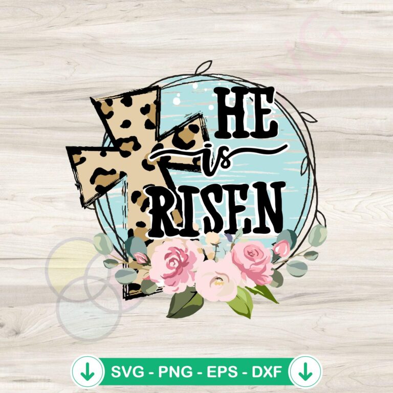 He Is Risen Leopard Cross SVG Cutting Files for Christian Easter Day 2 He Is Risen Leopard Cross svg file for Cricut cutting machine