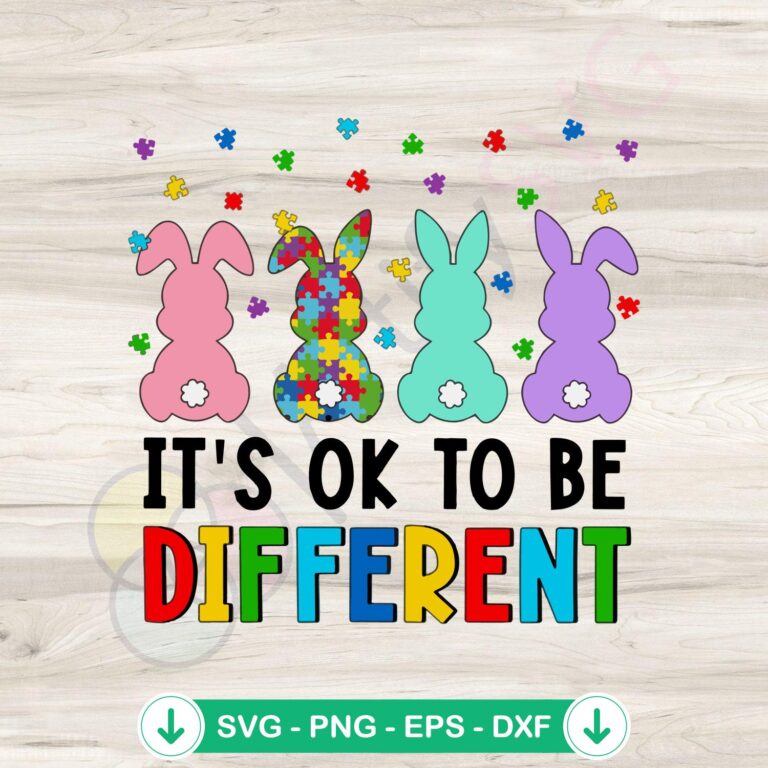 It's Okay To Be Different SVG Easter Bunny Autism Awareness Digital Download 2 It's Okay To Be Different SVG file for Easter Bunny autism awareness