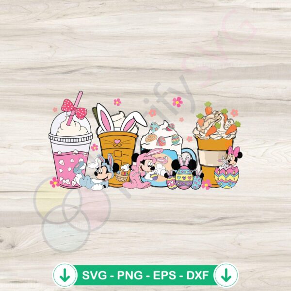Cute Easter Bunny Mickey and Minnie SVG file for Cricut