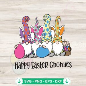 Happy Easter Gnomies svg file for Cricut cutting machine